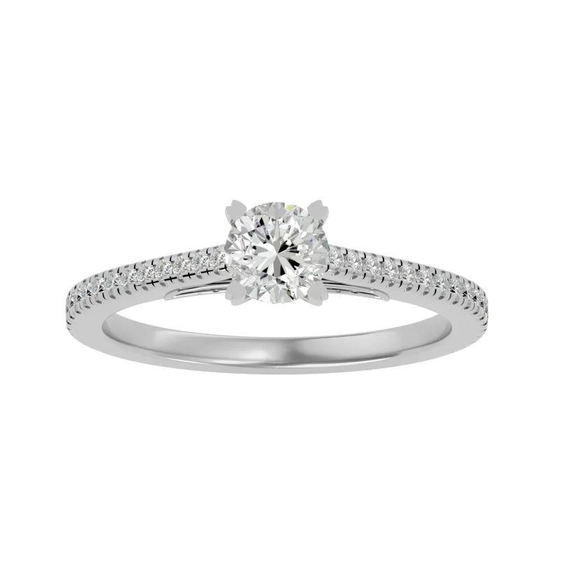 Inel de Logodna Delicate Pave Aur Alb 18k Real Diamonds - Viviane