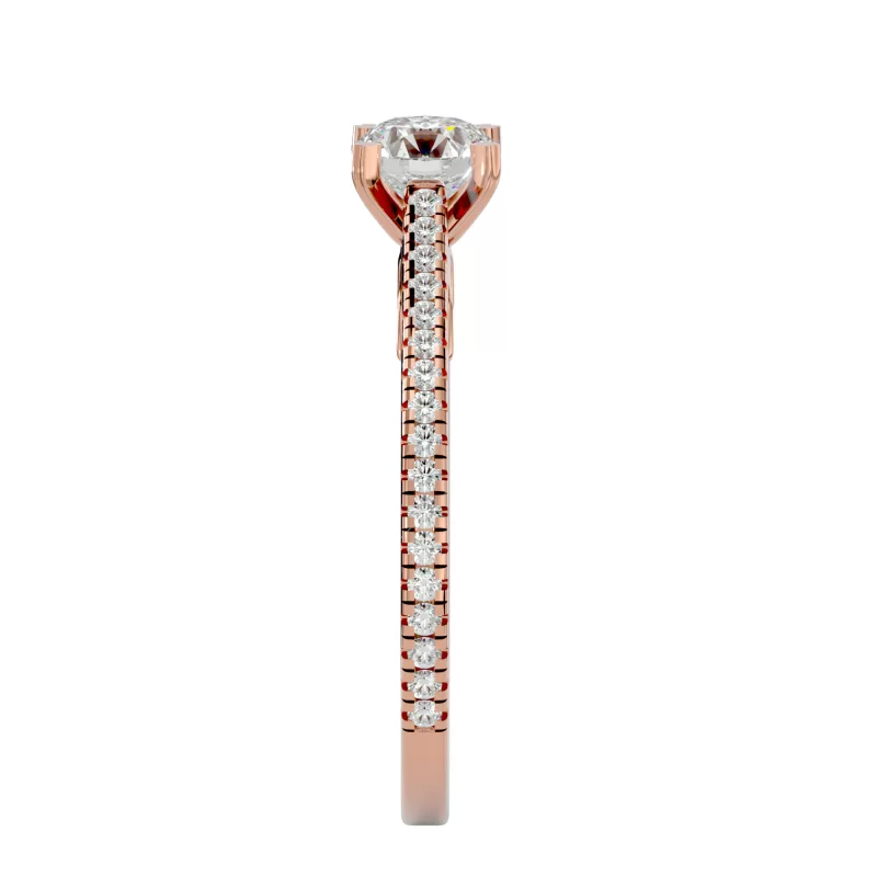 Inel de Logodna Pave Sublime Aur Roz 18k Diamante Naturale - Linda