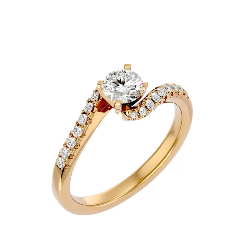 Inel de Logodna Attractive Custom Gold Aur 18k Real Diamonds - Eliza