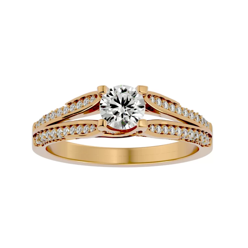 Inel de Logodna Sumptuous Split Shank White Gold 18k Diamante Naturale - Margaret