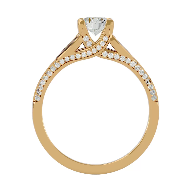 Inel de Logodna Sumptuous Split Shank White Gold 18k Diamante Naturale - Margaret