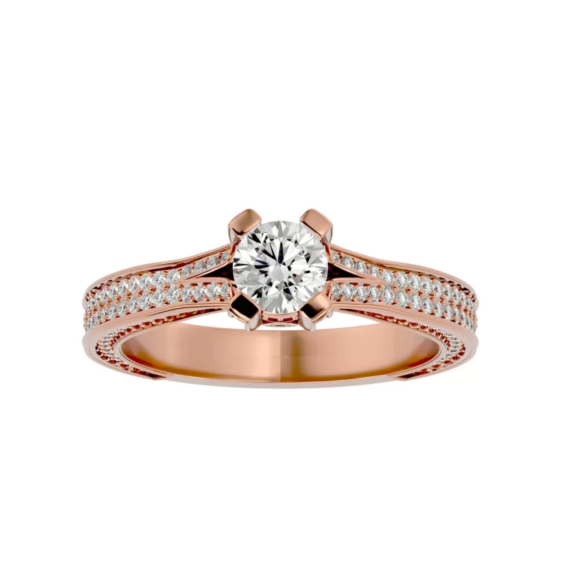 Inel de logodna Charming Split Shank Rose Aur 18k Real Diamonds  - Anemona