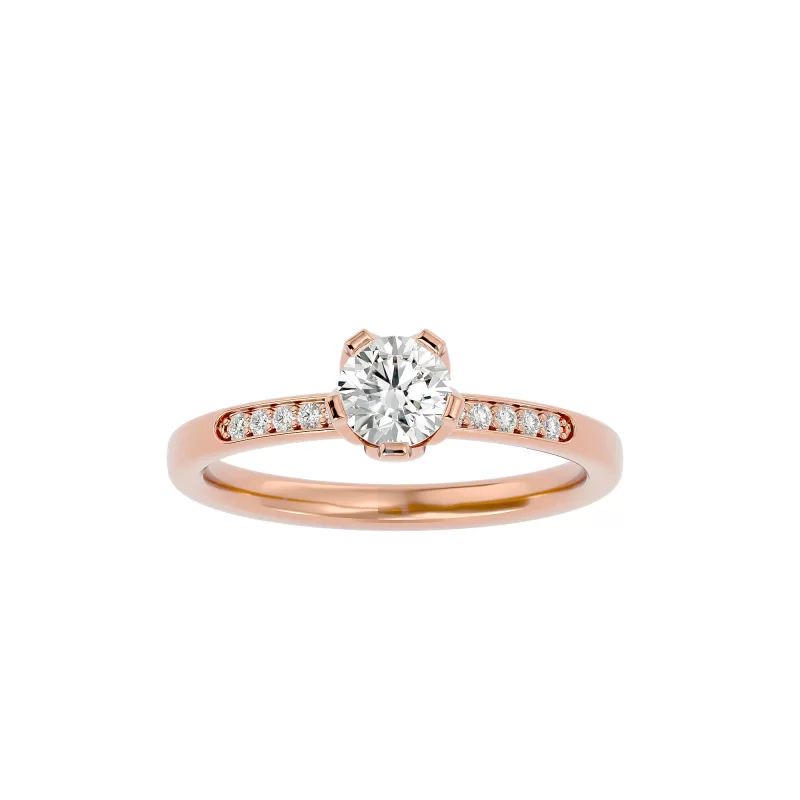 Inel de logodna Seducator Fancy Pave Aur Roz 18k Diamante Naturale  - Natalie