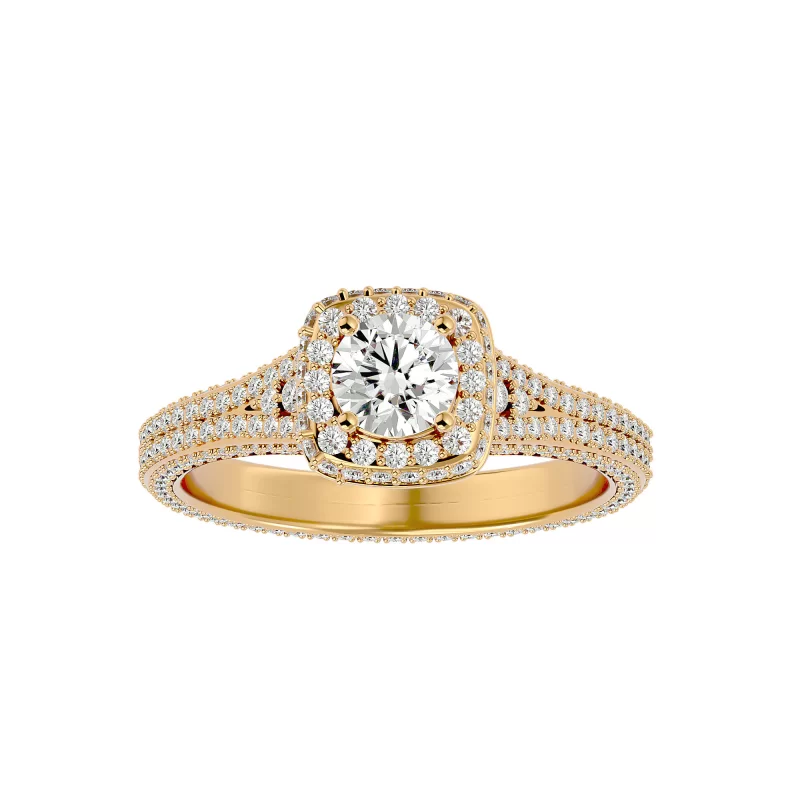 Inel de logodna Fermecator Fancy Halo Gold Aur 18k Real Diamonds - Ingrid