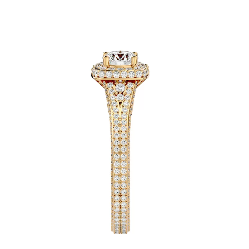 Inel de logodna Fermecator Fancy Halo Gold Aur 18k Real Diamonds - Ingrid