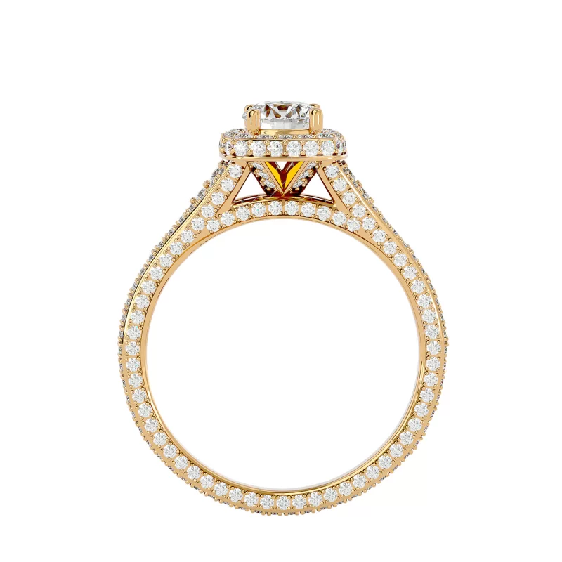 Inel de logodna Fermecator Fancy Halo Gold Aur 18k Real Diamonds - Ingrid