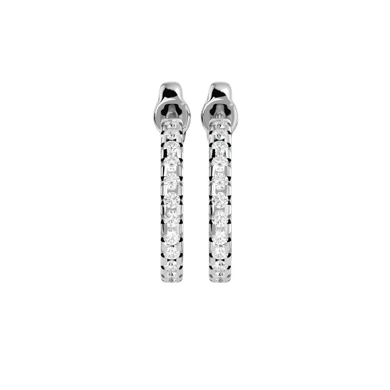 Cercei Aur Shimmering Hoop Aur 18k Real Diamonds - Lavinia