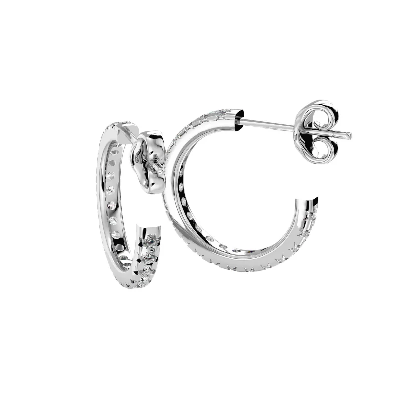 Cercei Aur Shimmering Hoop Aur 18k Real Diamonds - Lavinia