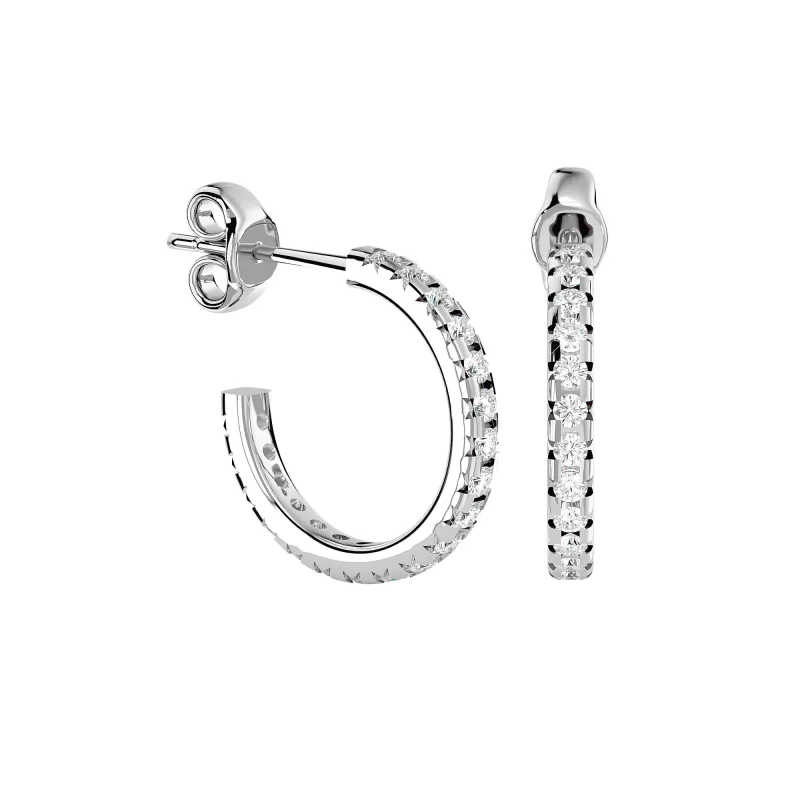 Cercei Aur Shimmering Hoop Aur 18k Real Diamonds - Lavinia