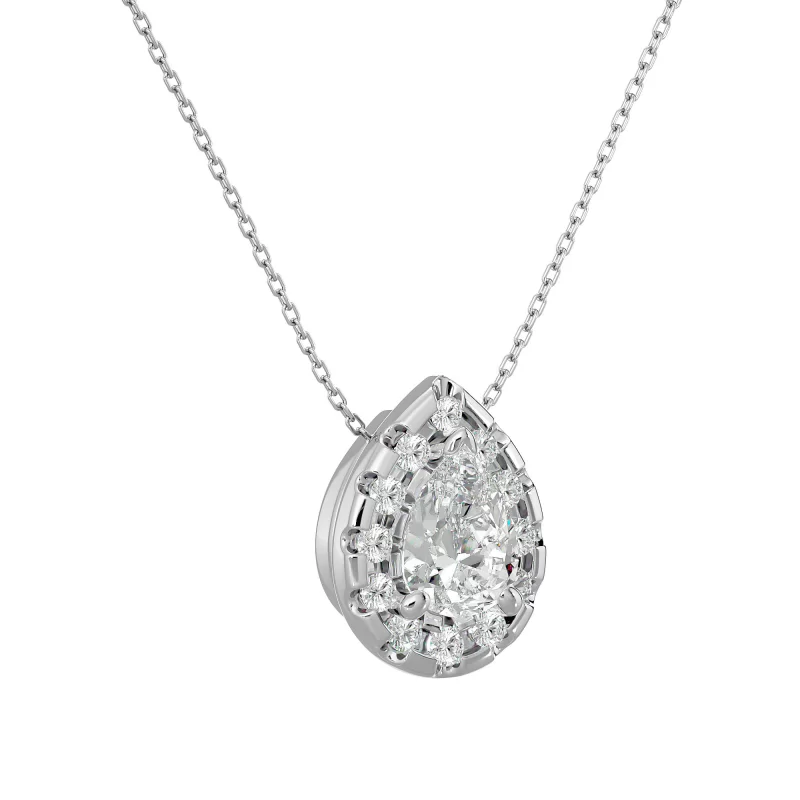 Pandantiv Aur 18k Graceful Halo Diamante Naturale - Wendy