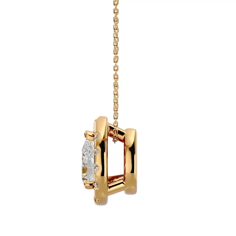 Pandantiv Aur 18k Graceful Halo Diamante Naturale - Wendy