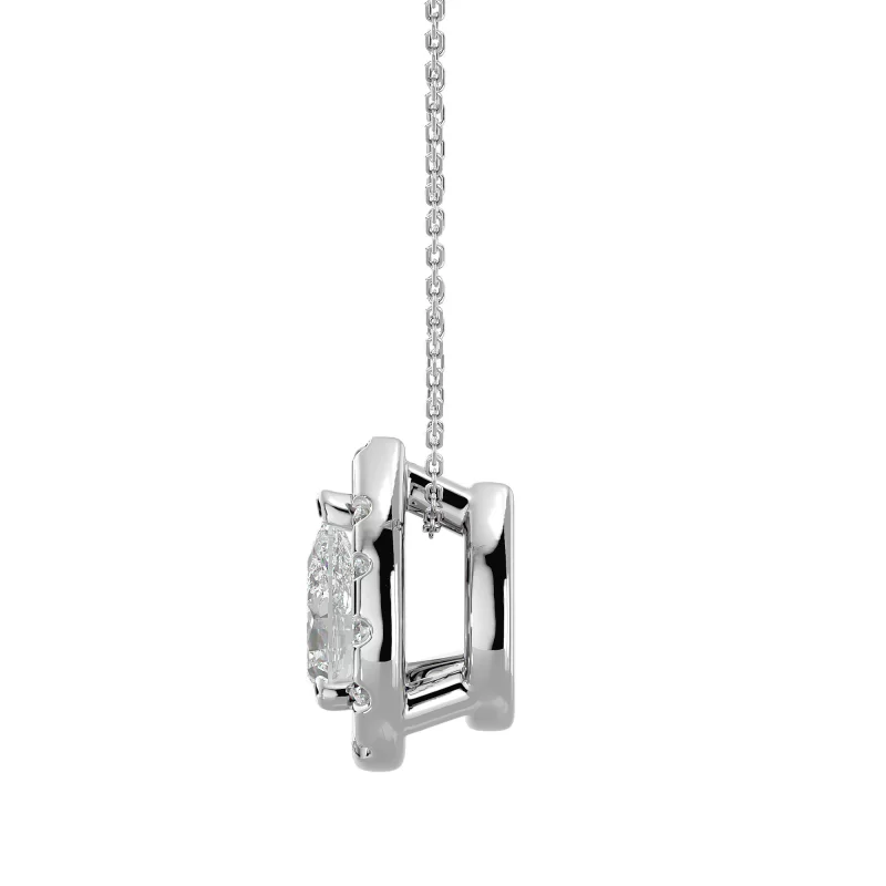 Pandantiv Aur 18k Graceful Halo Diamante Naturale - Wendy