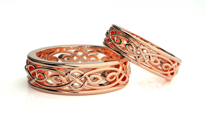 Verighete Luxurious Shaped Couple Aur 18k - Barcelona
