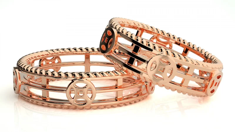 Verighete Cuplu Enchanting Carved Aur 18k - Rome