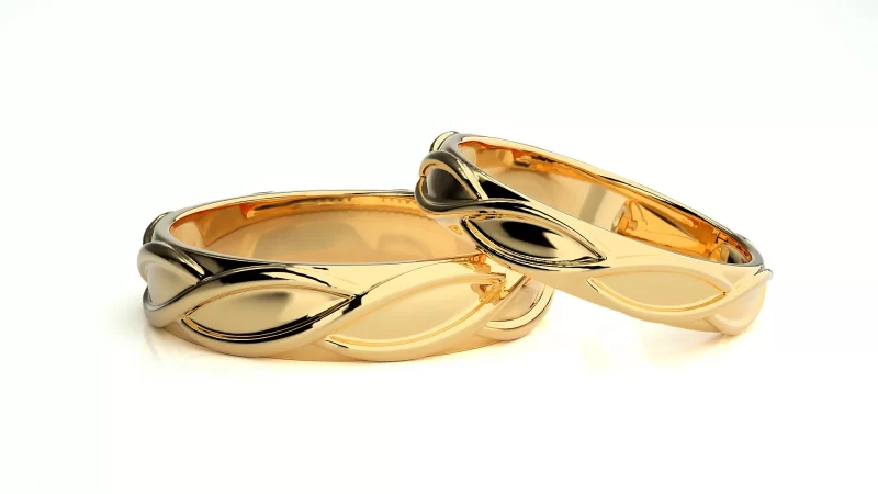 Verighete Couple Subtle Sculpt Aur 18k - Singapore