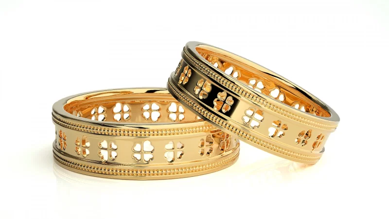 Verighete Cuplu Faith Four-leaf Clover Aur 18k - Belfast