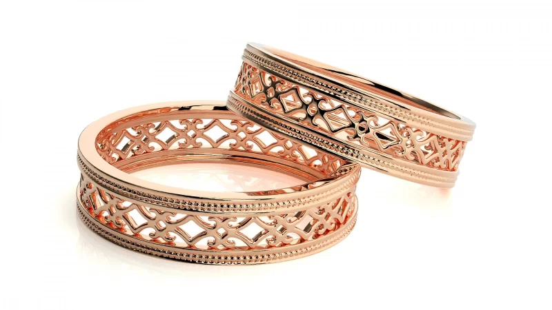 Verighete Cuplu Amazing Ornated Aur 18k - Alger