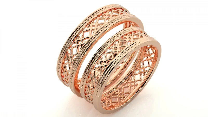 Verighete Cuplu Amazing Ornated Aur 18k - Alger