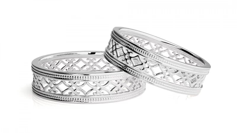 Verighete Cuplu Amazing Ornated Aur 18k - Alger