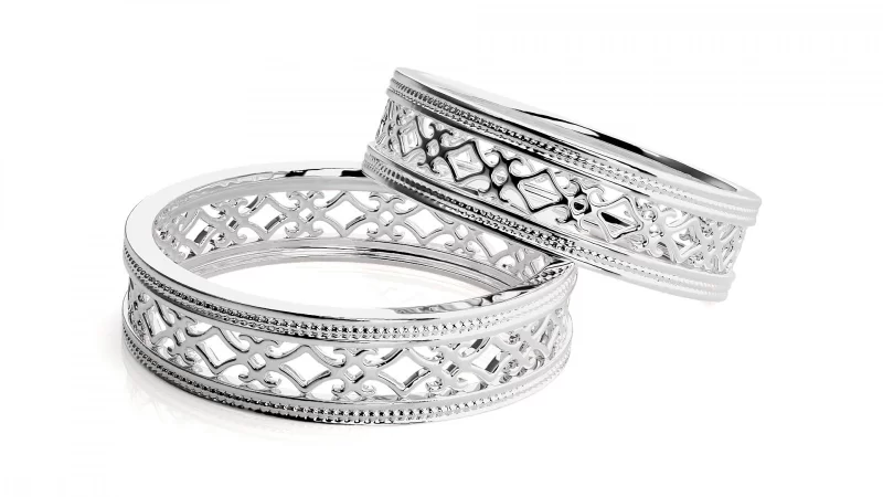 Verighete Cuplu Amazing Ornated Aur 18k - Alger