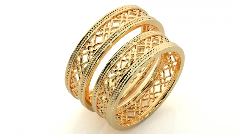 Verighete Cuplu Amazing Ornated Aur 18k - Alger