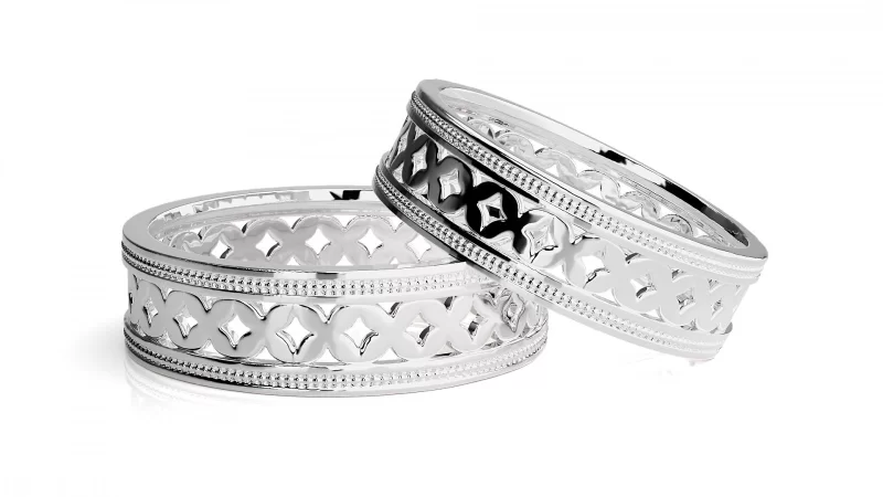 Verighete Cuplu Enchanting Carved Aur 18k - Casablanca