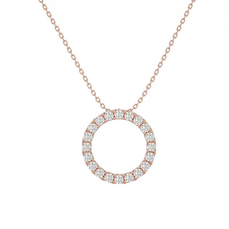Pandantiv Aur 18k Radiant Circle-shaped Genuine Diamonds - Celeste