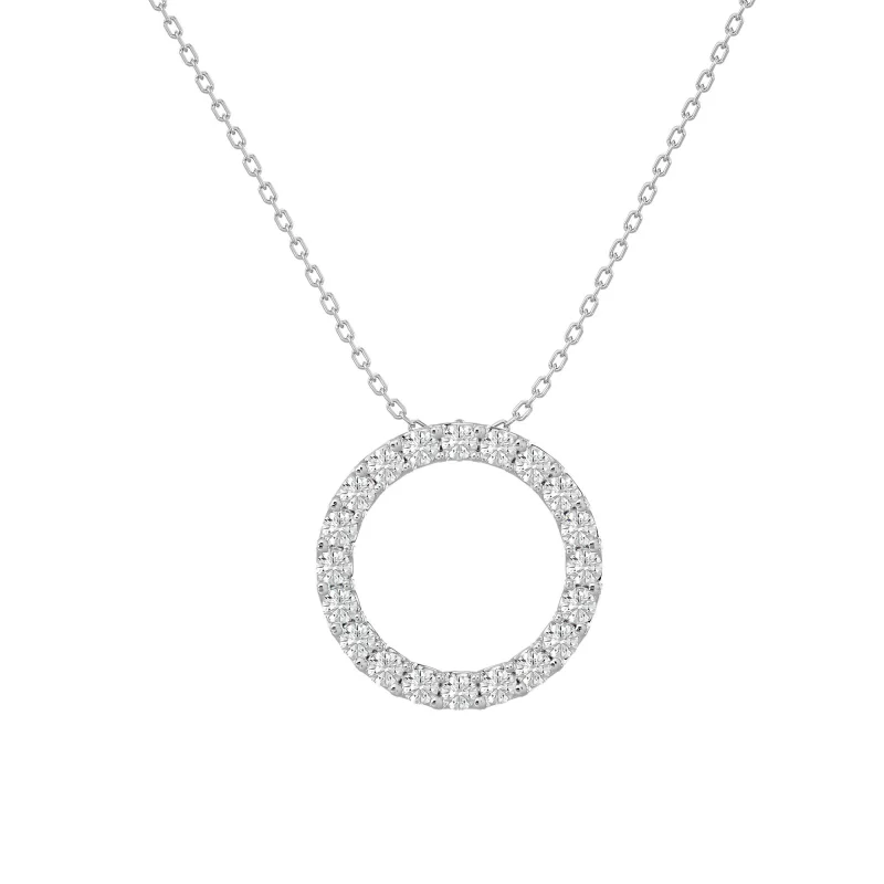 Pandantiv Aur 18k Radiant Circle-shaped Genuine Diamonds - Celeste