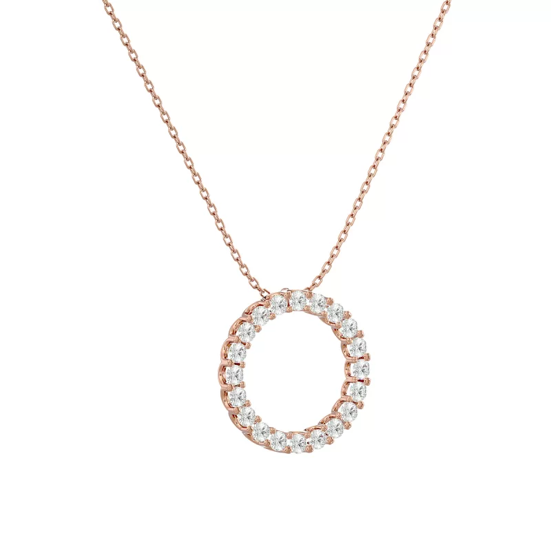 Pandantiv Aur 18k Radiant Circle-shaped Genuine Diamonds - Celeste