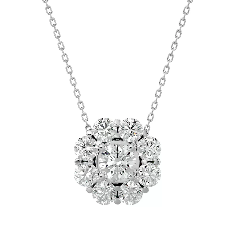 Pandantiv Aur 18k Exquisite Halo Genuine Diamonds - Hermina