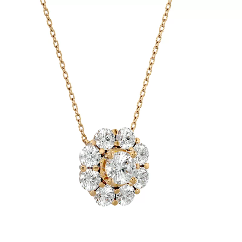 Pandantiv Aur 18k Exquisite Halo Genuine Diamonds - Hermina