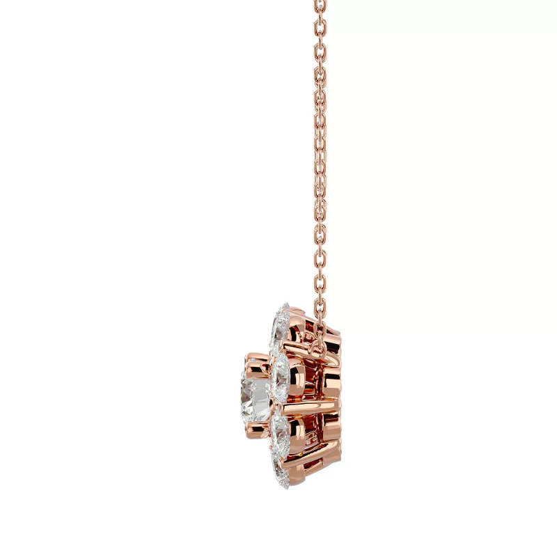 Pandantiv Aur 18k Exquisite Halo Genuine Diamonds - Hermina