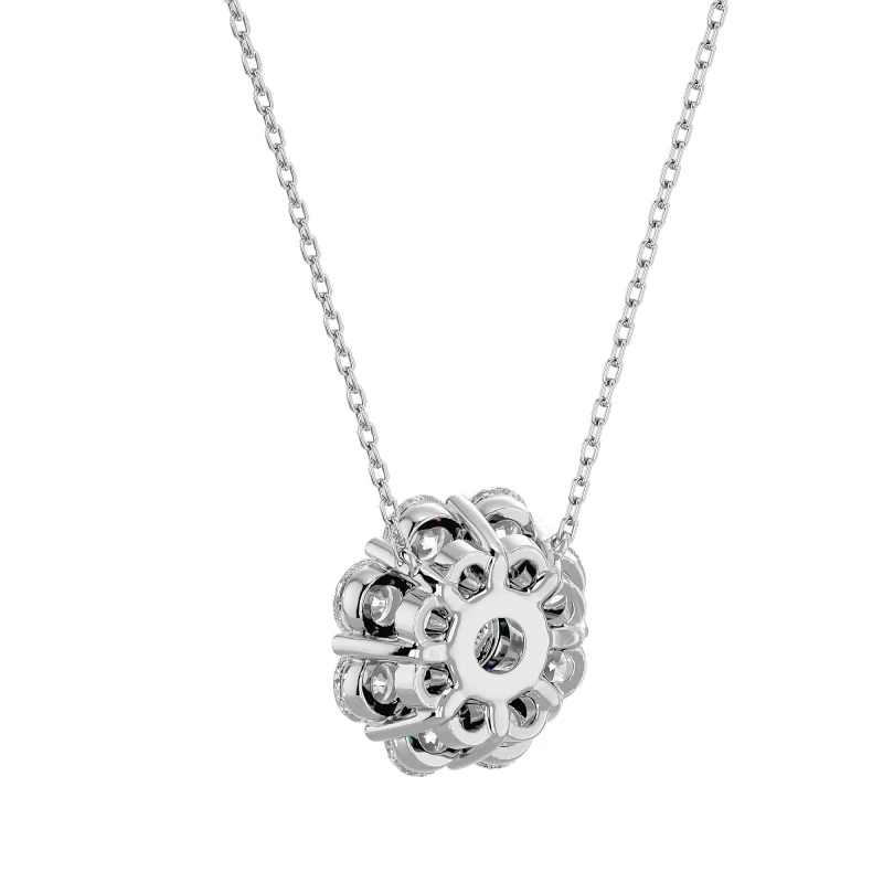 Pandantiv Aur 18k Exquisite Halo Genuine Diamonds - Hermina