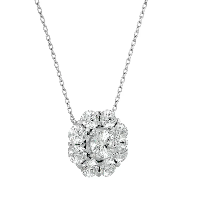 Pandantiv Aur 18k Exquisite Halo Genuine Diamonds - Hermina