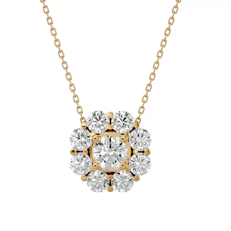 Pandantiv Aur 18k Exquisite Halo Genuine Diamonds - Hermina