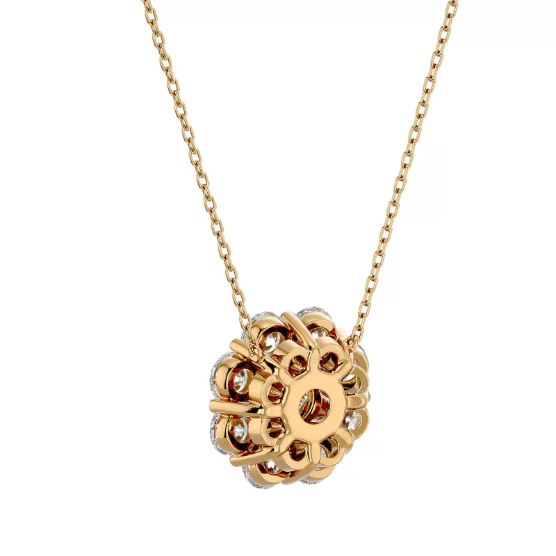 Pandantiv Aur 18k Exquisite Halo Genuine Diamonds - Hermina