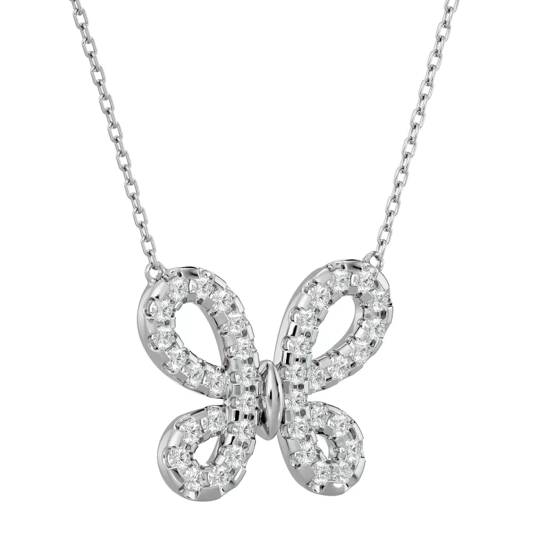 Pandantiv Aur 18k Breathtaking Butterfly-shaped Diamante Naturale - Flavia