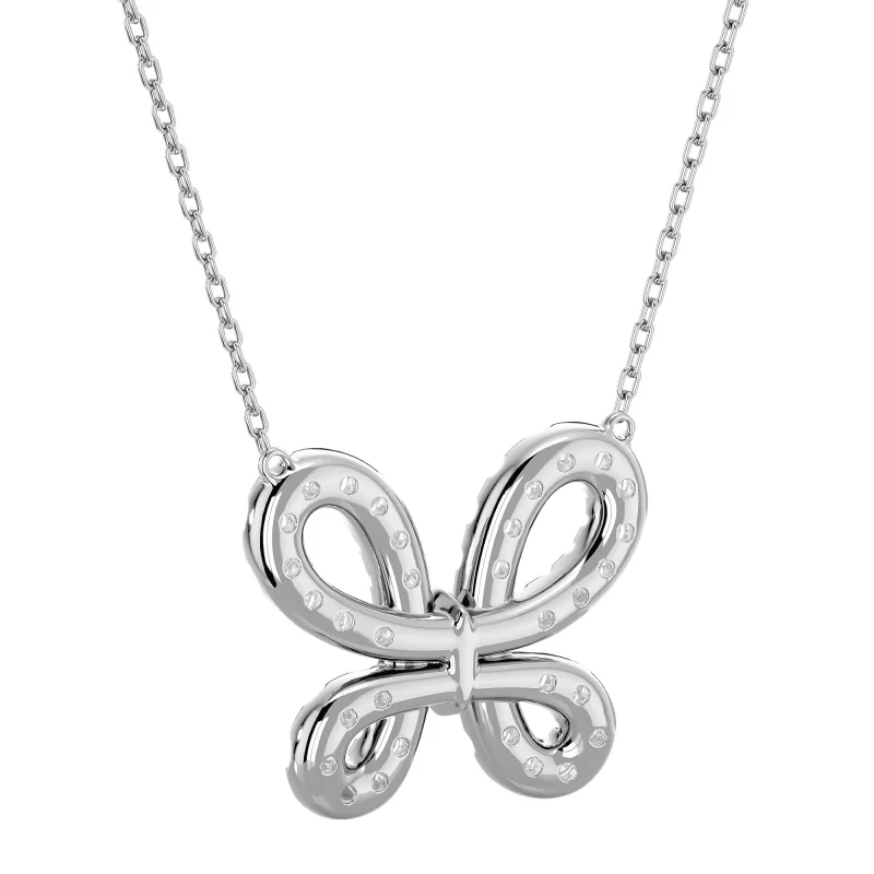 Pandantiv Aur 18k Breathtaking Butterfly-shaped Diamante Naturale - Flavia