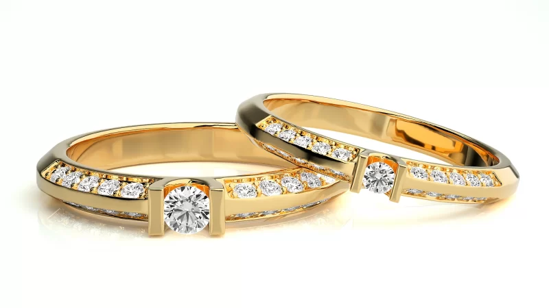 Verighete Cuplu Sophisticated Aur 18k Natural Diamonds - Santa Fe