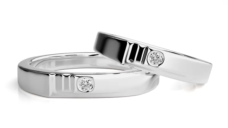 Verighete Couple Captivating Shapes Aur 18k Diamante Naturale - Baltimore