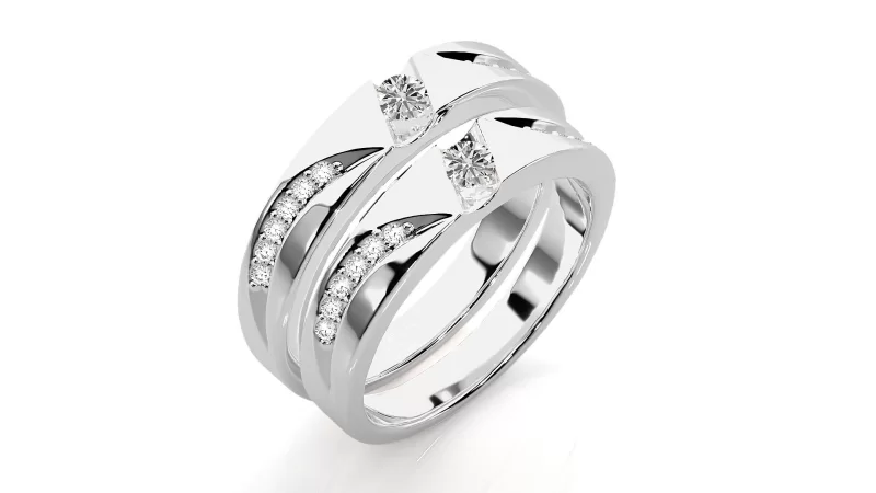 Verighete Couple Dynamic Patterns Aur 18k Real Diamonds - Mexico