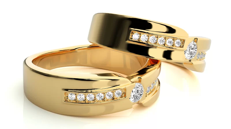 Verighete Couple Elegant Lines Aur 18k Diamante Naturale - Luxemburg