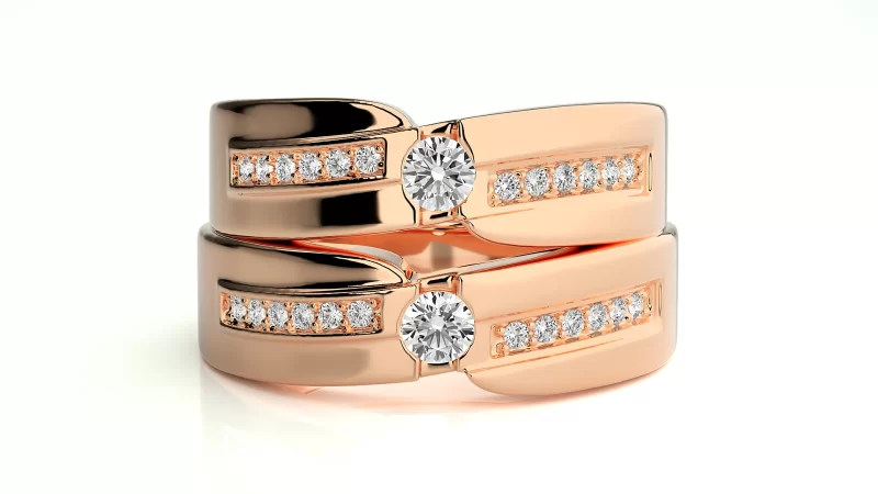 Verighete Couple Elegant Lines Aur 18k Diamante Naturale - Luxemburg