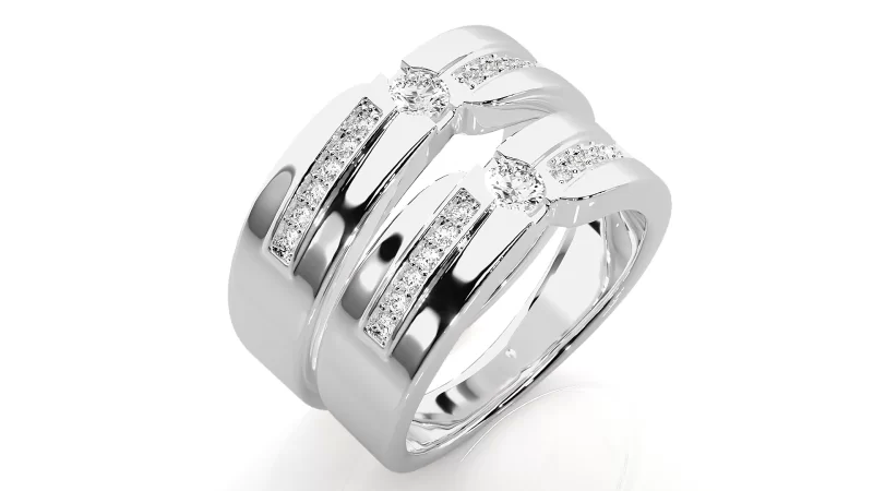 Verighete Couple Elegant Lines Aur 18k Diamante Naturale - Luxemburg