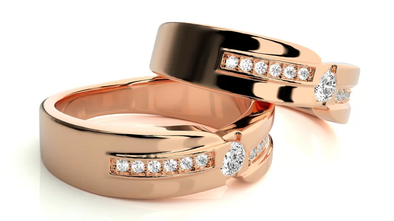 Verighete Couple Elegant Lines Aur 18k Diamante Naturale - Luxemburg