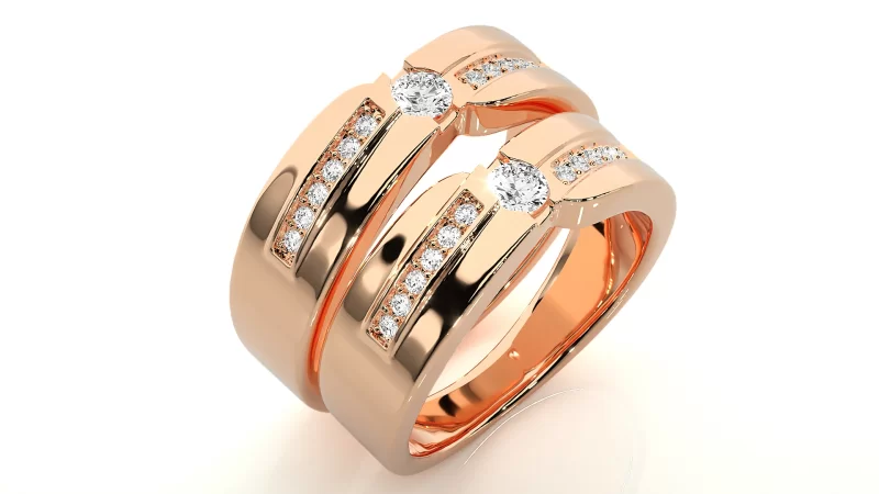 Verighete Couple Elegant Lines Aur 18k Diamante Naturale - Luxemburg