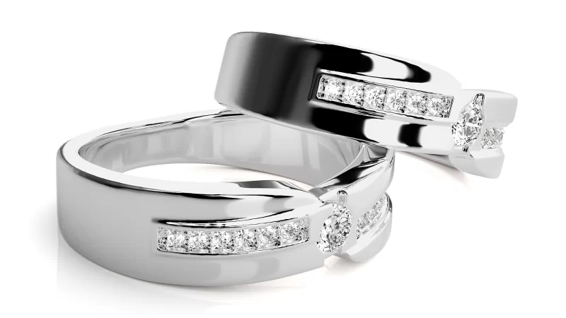 Verighete Couple Elegant Lines Aur 18k Diamante Naturale - Luxemburg