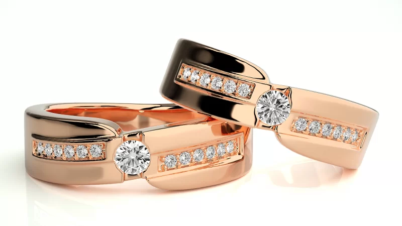 Verighete Couple Elegant Lines Aur 18k Diamante Naturale - Luxemburg
