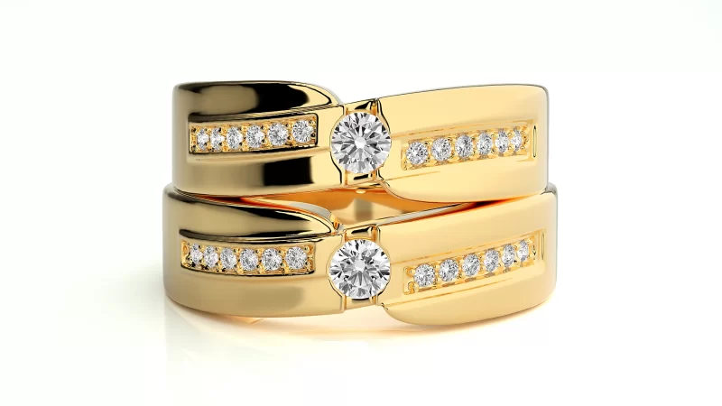 Verighete Couple Elegant Lines Aur 18k Diamante Naturale - Luxemburg