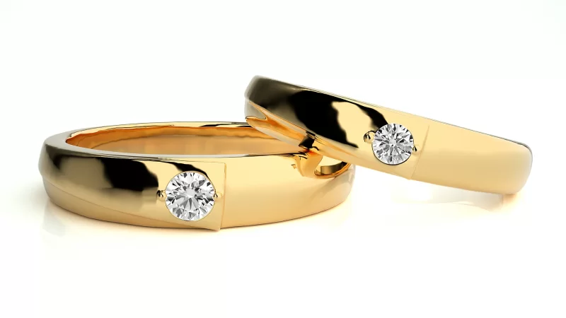 Verighete Couple Impressive Aur 18k Diamante Naturale - Texas